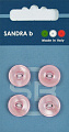 Пуговицы SANDRA 15 мм пластик 4 шт CARD048 розовый