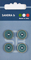 Пуговицы SANDRA 15 мм пластик 4 шт CARD128 синий