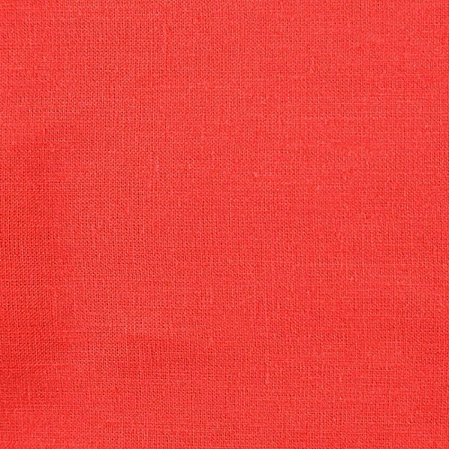 Лен-вискоза 035-08478 кораллово-красный однотонный