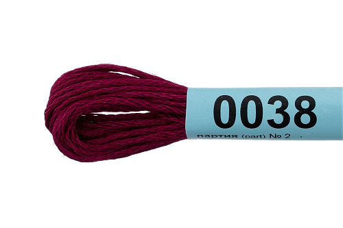 Нитки для вышивания Gamma мулине 8 м 0038 вишневый