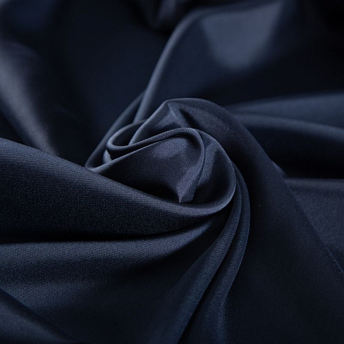 Ткань подкладочная стрейч 045-20122 сине-черный однотонный