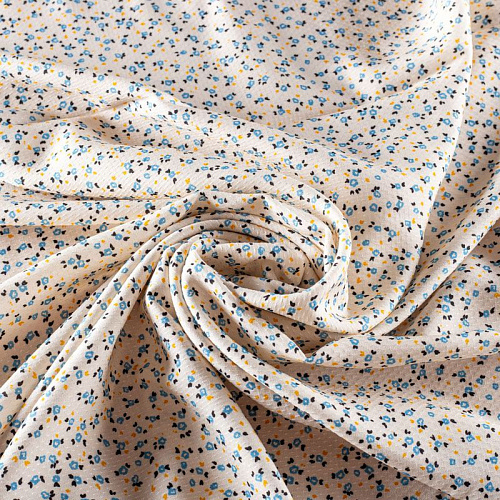 Вискоза 009-1013 сливочный принтованный