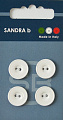 Пуговицы SANDRA 15 мм пластик 4 шт CARD018 белый