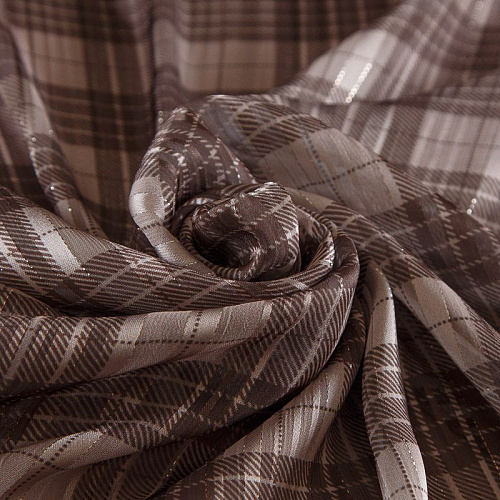 Шифон с люрексом 068-17087 серо-коричневый