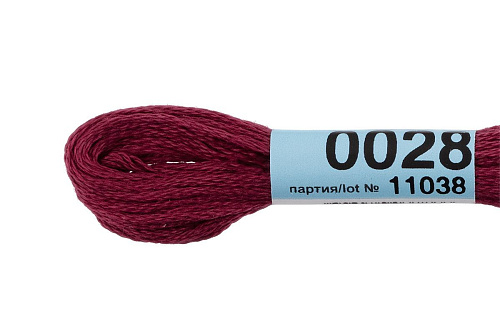 Нитки для вышивания Gamma мулине 8 м 0028 бордовый