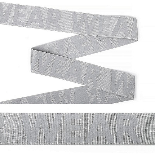Резинка TBY 40 мм с надписью WEAR 02284-1 серый