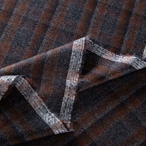 Ткань костюмная Armani 025-19798 терракотово-серый клетка