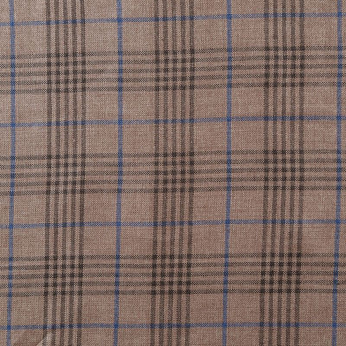 Лен-вискоза 035-08504 бежево-коричневый принтованный