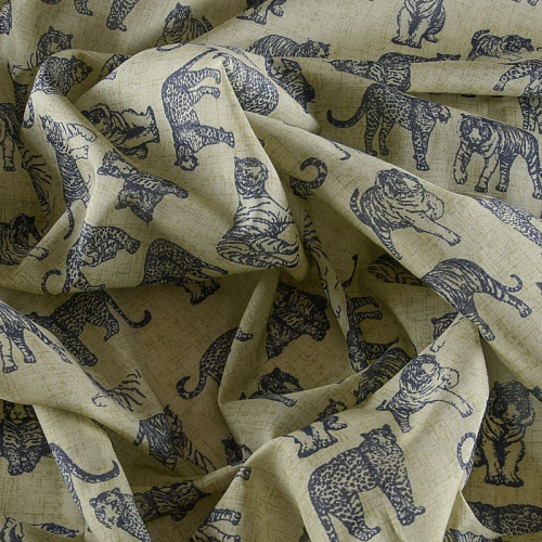 Шелк-батист 003-11939 оливковый принтованный